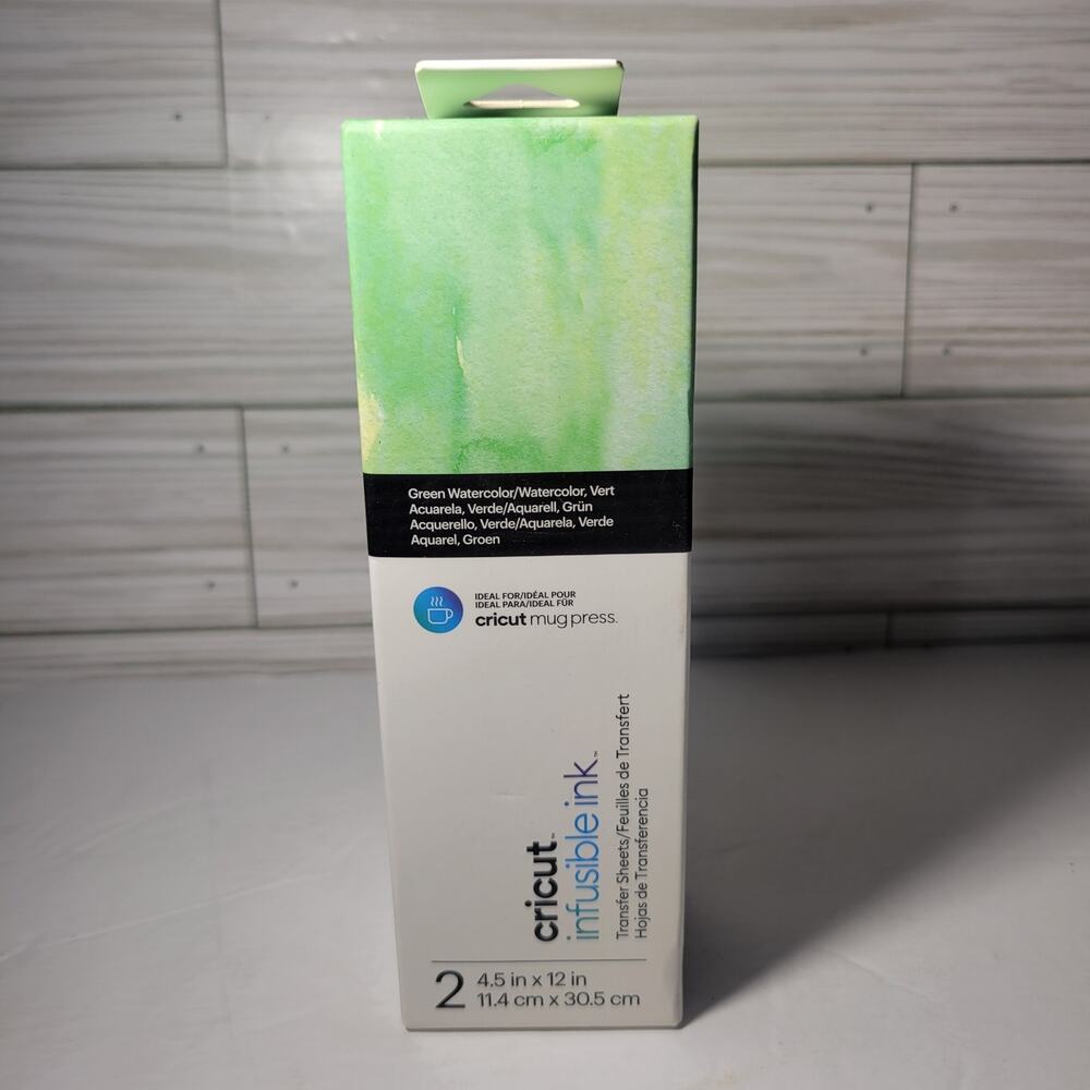 NEW Cricut Mug Infusible Ink Transfer Sheets – Green Watercolor – 4.5” x 12”